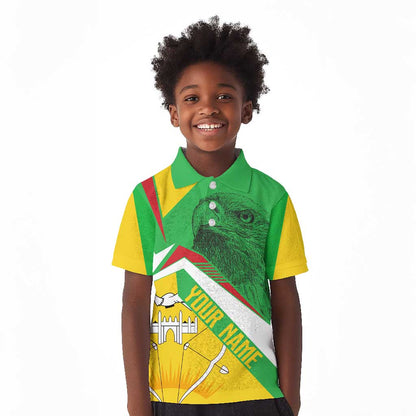 Mali Vulture Eagles Kid Polo Shirt African Pattern Flag Color
