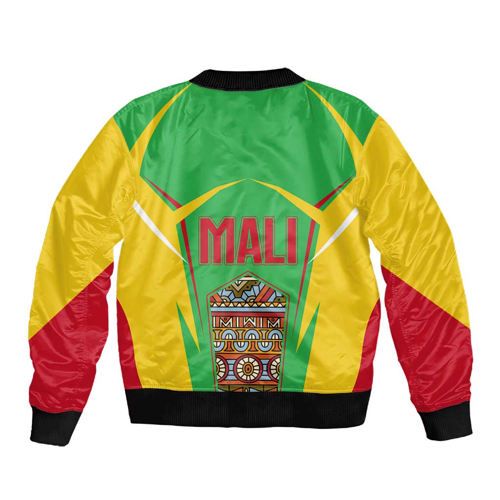 Mali Vulture Eagles Sleeve Zip Bomber Jacket African Pattern Flag Color