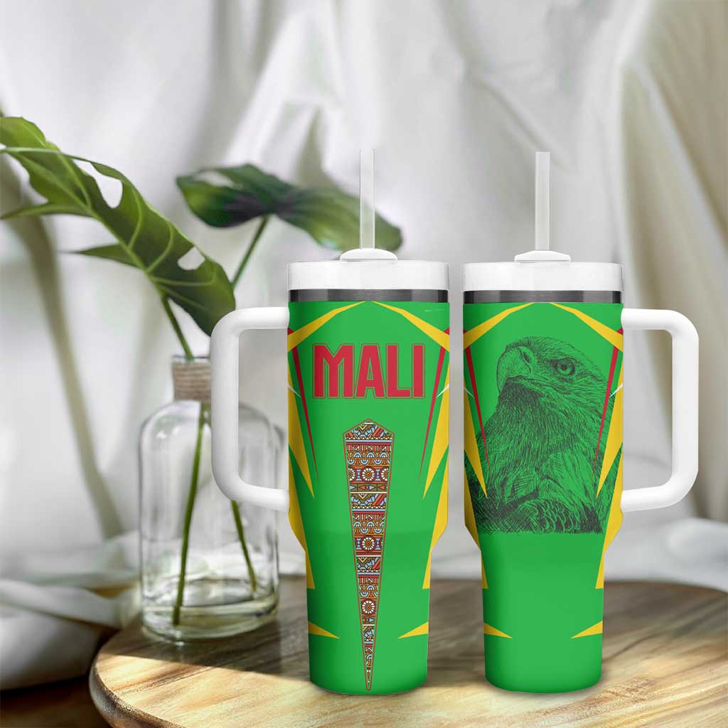 Mali Vulture Eagles Tumbler With Handle African Pattern Flag Color