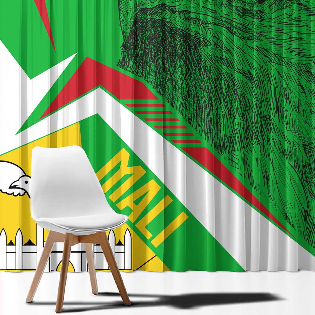 Mali Vulture Eagles Window Curtain African Pattern Flag Color