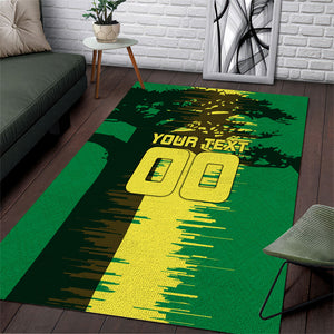 Personalized Senegal Football Lion Area Rug Fierce Roaring Lion Soccer Art With Senegal Flag