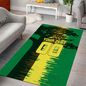 Personalized Senegal Football Lion Area Rug Fierce Roaring Lion Soccer Art With Senegal Flag
