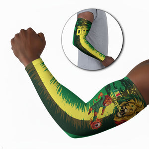 Personalized Senegal Football Lion Arm Sleeves Fierce Roaring Lion Soccer Art With Senegal Flag
