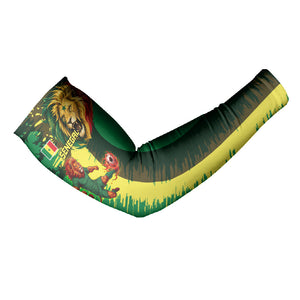Personalized Senegal Football Lion Arm Sleeves Fierce Roaring Lion Soccer Art With Senegal Flag