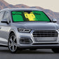 Personalized Senegal Football Lion Auto Sun Shade Fierce Roaring Lion Soccer Art With Senegal Flag