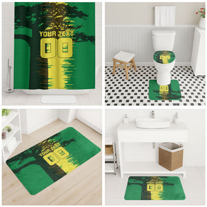 Personalized Senegal Football Lion Bathroom Set Fierce Roaring Lion Soccer Art With Senegal Flag