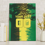 Personalized Senegal Football Lion Canvas Wall Art Fierce Roaring Lion Soccer Art With Senegal Flag