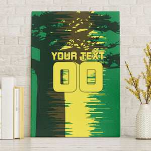 Personalized Senegal Football Lion Canvas Wall Art Fierce Roaring Lion Soccer Art With Senegal Flag