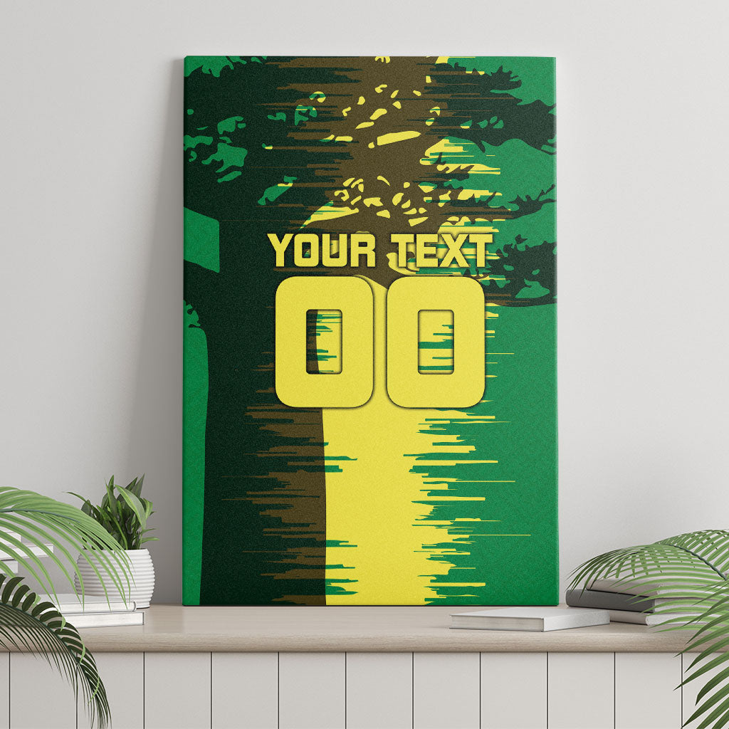 Personalized Senegal Football Lion Canvas Wall Art Fierce Roaring Lion Soccer Art With Senegal Flag