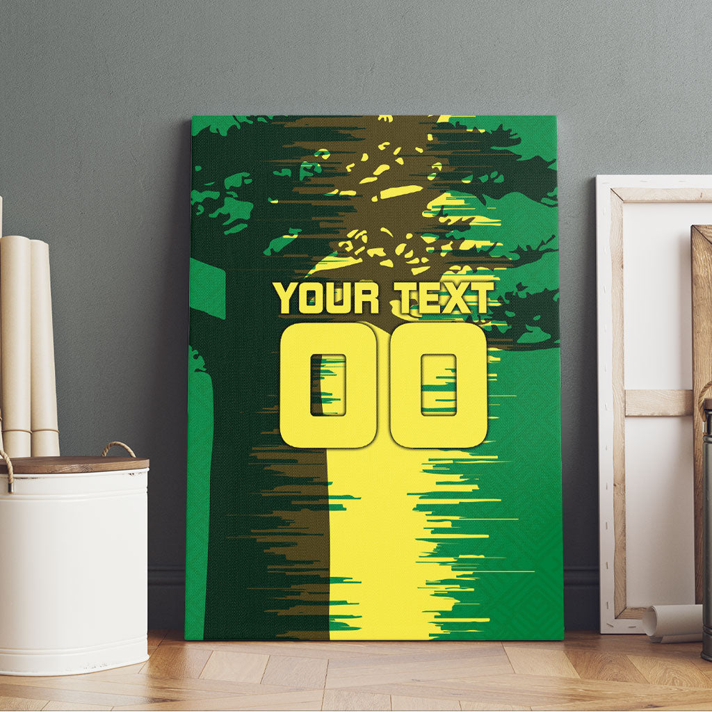 Personalized Senegal Football Lion Canvas Wall Art Fierce Roaring Lion Soccer Art With Senegal Flag