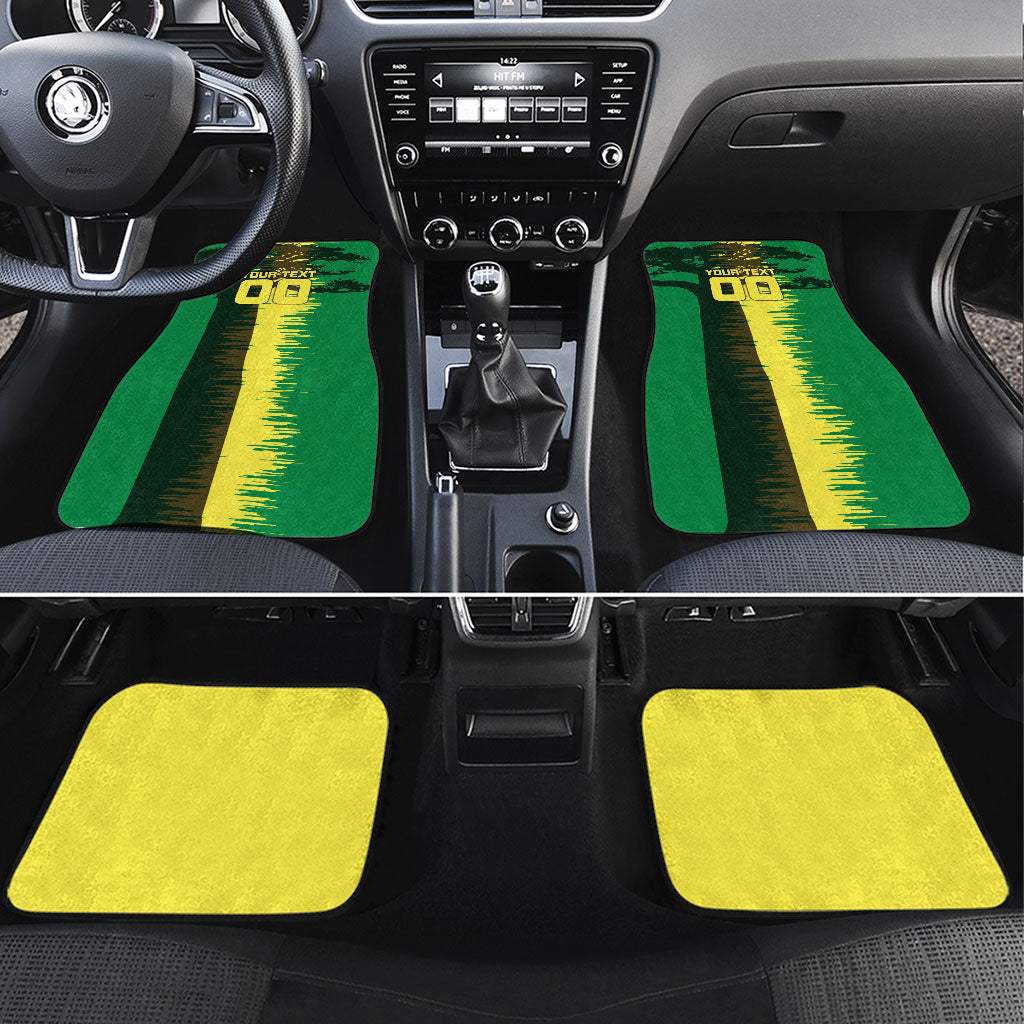 Personalized Senegal Football Lion Car Mats Fierce Roaring Lion Soccer Art With Senegal Flag