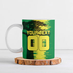 Personalized Senegal Football Lion Ceramic Mug Fierce Roaring Lion Soccer Art With Senegal Flag