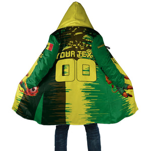 Personalized Senegal Football Lion Cloak Fierce Roaring Lion Soccer Art With Senegal Flag