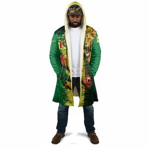 Personalized Senegal Football Lion Cloak Fierce Roaring Lion Soccer Art With Senegal Flag