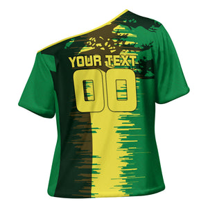 Personalized Senegal Football Lion Cross Shoulder Shirt Fierce Roaring Lion Soccer Art With Senegal Flag
