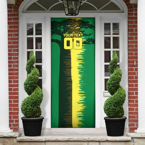Personalized Senegal Football Lion Door Cover Fierce Roaring Lion Soccer Art With Senegal Flag