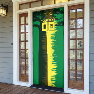 Personalized Senegal Football Lion Door Cover Fierce Roaring Lion Soccer Art With Senegal Flag
