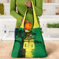Personalized Senegal Football Lion Grocery Bag Fierce Roaring Lion Soccer Art With Senegal Flag
