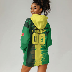 Personalized Senegal Football Lion Hoodie Dress Fierce Roaring Lion Soccer Art With Senegal Flag