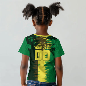 Personalized Senegal Football Lion Kid T shirt Fierce Roaring Lion Soccer Art With Senegal Flag