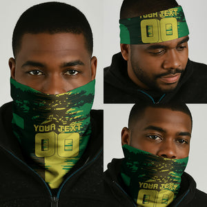 Personalized Senegal Football Lion Neck Gaiter Fierce Roaring Lion Soccer Art With Senegal Flag