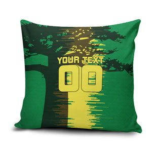 Personalized Senegal Football Lion Pillow Cover Fierce Roaring Lion Soccer Art With Senegal Flag