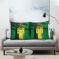 Personalized Senegal Football Lion Pillow Cover Fierce Roaring Lion Soccer Art With Senegal Flag
