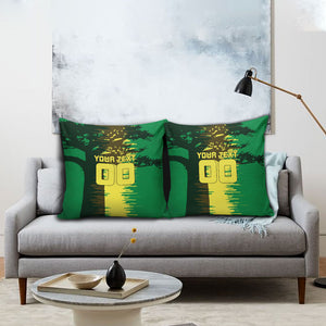 Personalized Senegal Football Lion Pillow Cover Fierce Roaring Lion Soccer Art With Senegal Flag