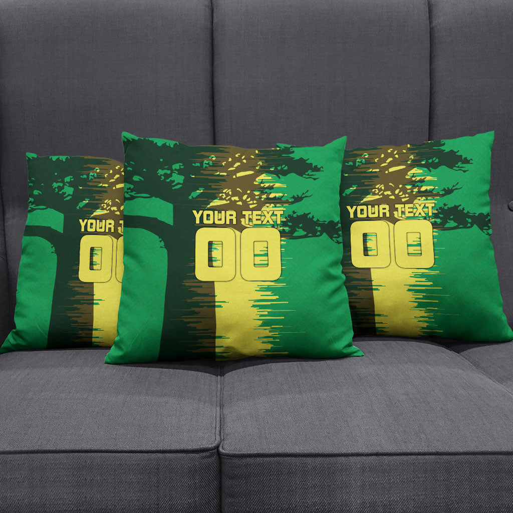 Personalized Senegal Football Lion Pillow Cover Fierce Roaring Lion Soccer Art With Senegal Flag