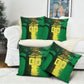 Personalized Senegal Football Lion Pillow Cover Fierce Roaring Lion Soccer Art With Senegal Flag