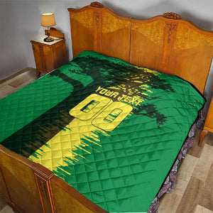 Personalized Senegal Football Lion Quilt Fierce Roaring Lion Soccer Art With Senegal Flag