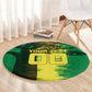 Personalized Senegal Football Lion Round Carpet Fierce Roaring Lion Soccer Art With Senegal Flag
