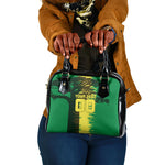 Personalized Senegal Football Lion Shoulder Handbag Fierce Roaring Lion Soccer Art With Senegal Flag
