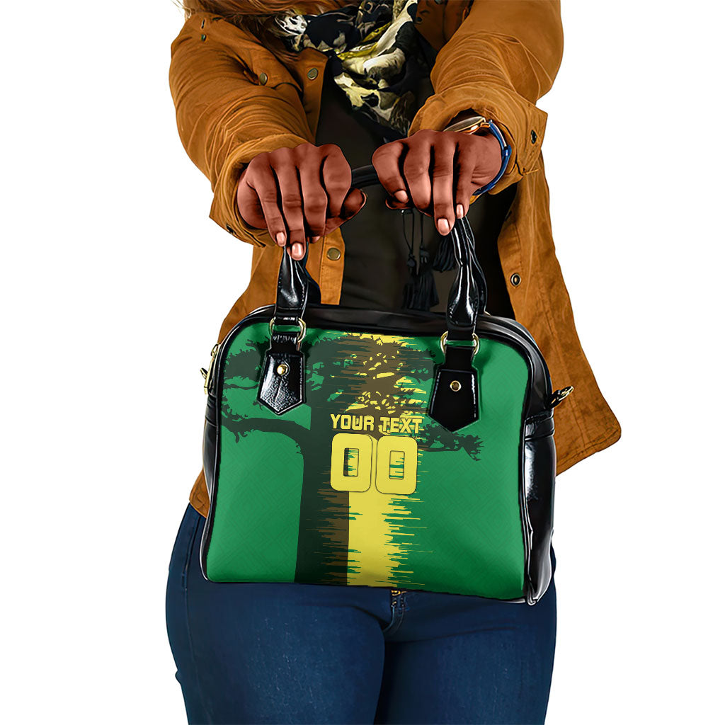 Personalized Senegal Football Lion Shoulder Handbag Fierce Roaring Lion Soccer Art With Senegal Flag