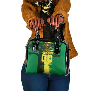 Personalized Senegal Football Lion Shoulder Handbag Fierce Roaring Lion Soccer Art With Senegal Flag