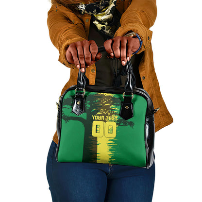 Personalized Senegal Football Lion Shoulder Handbag Fierce Roaring Lion Soccer Art With Senegal Flag