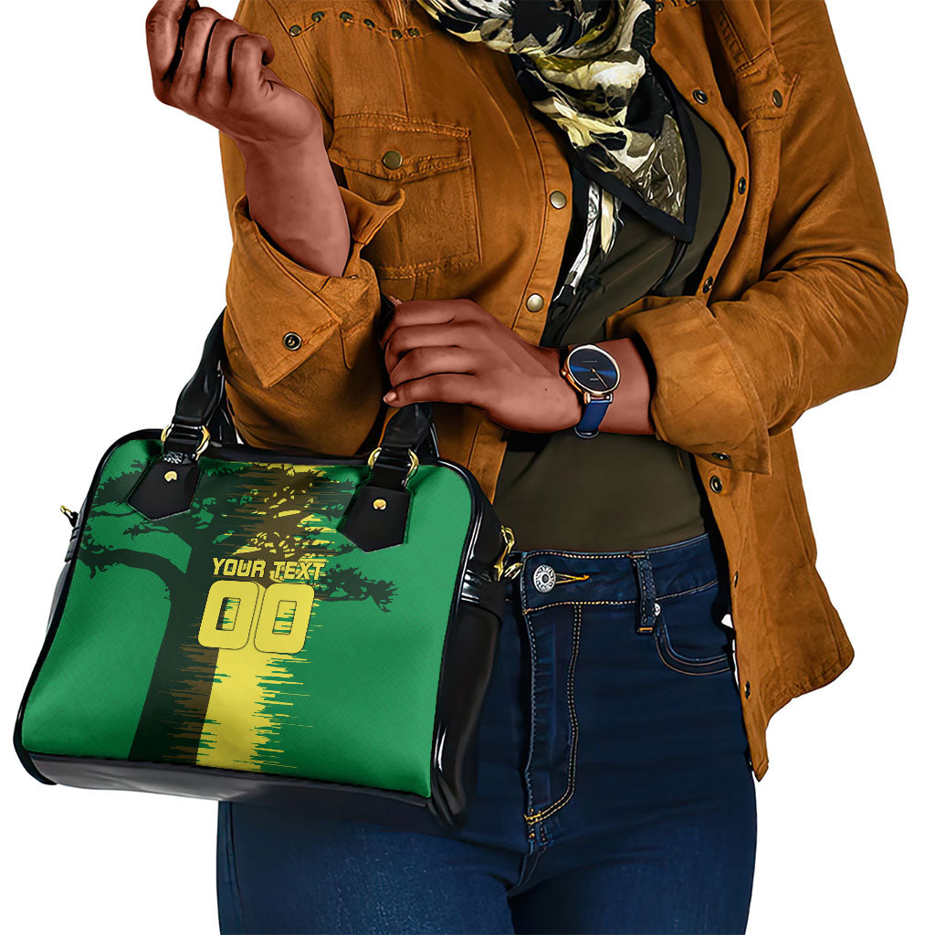 Personalized Senegal Football Lion Shoulder Handbag Fierce Roaring Lion Soccer Art With Senegal Flag