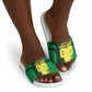 Personalized Senegal Football Lion Slide Sandals Fierce Roaring Lion Soccer Art With Senegal Flag