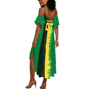 Personalized Senegal Football Lion Summer Maxi Dress Fierce Roaring Lion Soccer Art With Senegal Flag