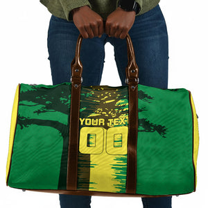 Personalized Senegal Football Lion Travel Bag Fierce Roaring Lion Soccer Art With Senegal Flag