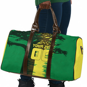 Personalized Senegal Football Lion Travel Bag Fierce Roaring Lion Soccer Art With Senegal Flag