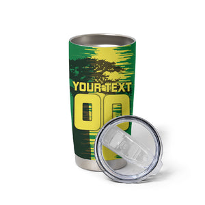 Personalized Senegal Football Lion Tumbler Cup Fierce Roaring Lion Soccer Art With Senegal Flag