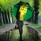 Personalized Senegal Football Lion Umbrella Fierce Roaring Lion Soccer Art With Senegal Flag