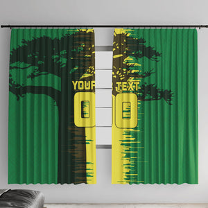 Personalized Senegal Football Lion Window Curtain Fierce Roaring Lion Soccer Art With Senegal Flag