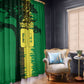 Personalized Senegal Football Lion Window Curtain Fierce Roaring Lion Soccer Art With Senegal Flag