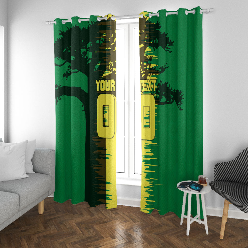 Personalized Senegal Football Lion Window Curtain Fierce Roaring Lion Soccer Art With Senegal Flag