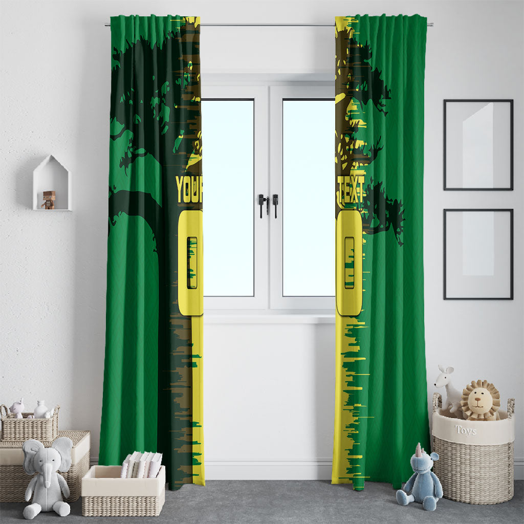 Personalized Senegal Football Lion Window Curtain Fierce Roaring Lion Soccer Art With Senegal Flag