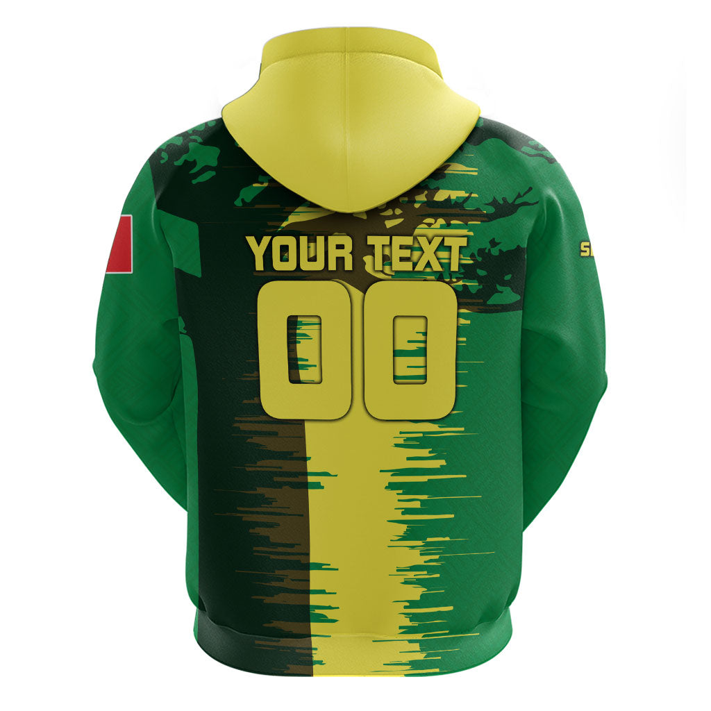 Personalized Senegal Football Lion Zip Hoodie Fierce Roaring Lion Soccer Art With Senegal Flag
