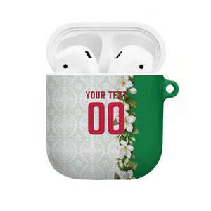 Personalized Algeria Football Desert Fox AirPods Case Desert Fox Mascot Soccer Art With Floral Jasmine And Flag
