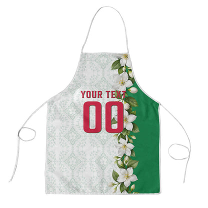 Personalized Algeria Football Desert Fox Apron Desert Fox Mascot Soccer Art With Floral Jasmine And Flag